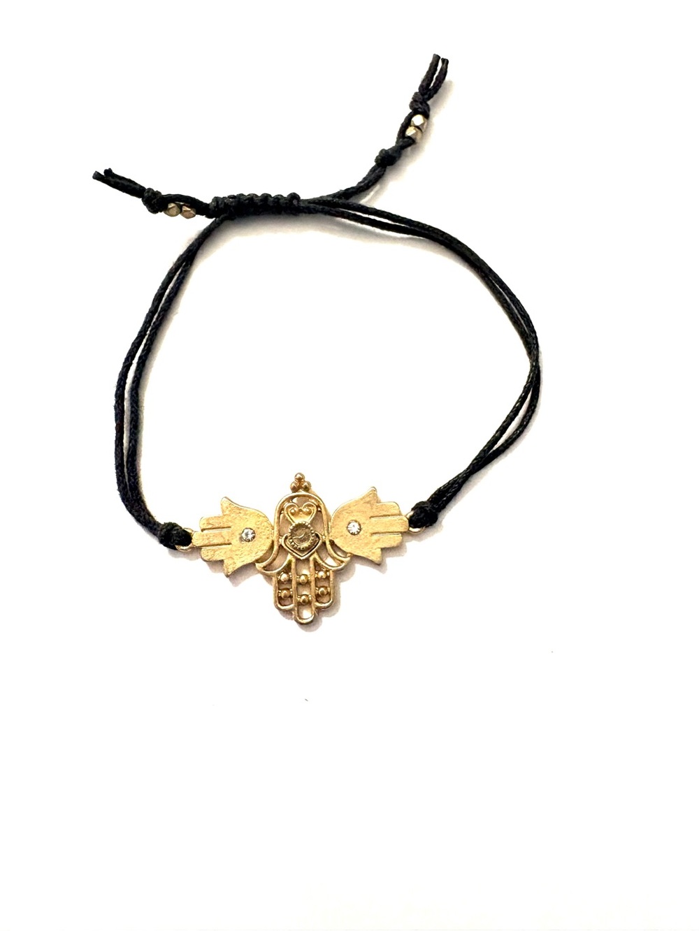 MICHAL GOLAN Bracelet Gold-Toned Hamsa Charm with Small Clear Stone